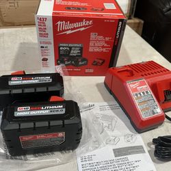 Milwaukee M18 48-59-1862s XC6.0 Ah 2X HIGH OUTPUT Batteries Charger Starter Kit