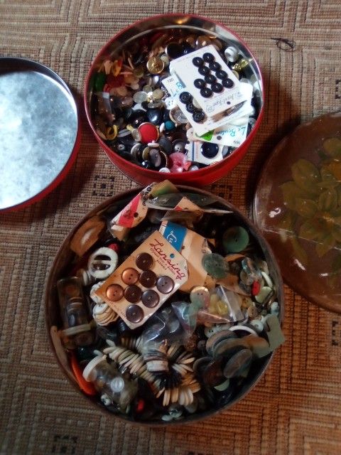 2 Containers Of Vintage Buttons