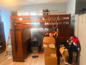 Wooden loft bed