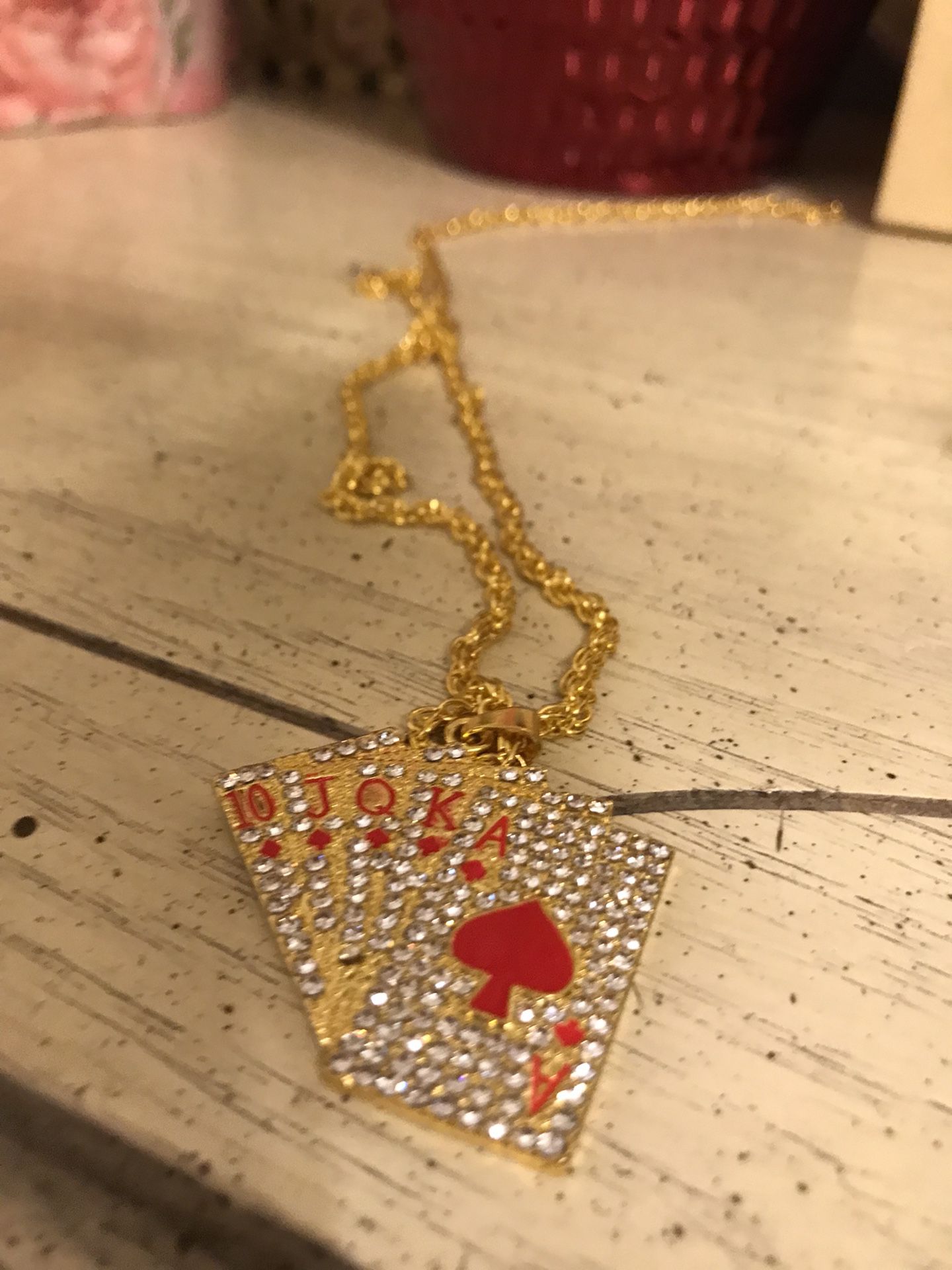 diamond card chain (not gold) 