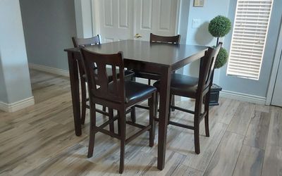 Beautiful dark espresso counter Height Kitchen Table