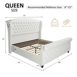 Queen Bed + Mattress - Like New (Barely Used) Both $600