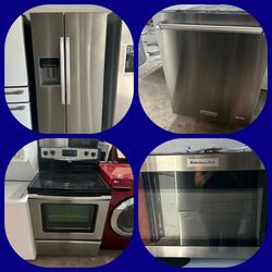 Refrigerator, Stove, Microwave And Dishwasher