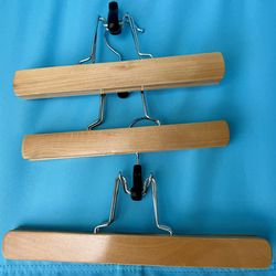 (3) Wooden Pants Hangers