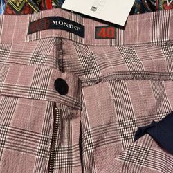 Mondo Pink 2piece Plaid Dress/Casual Suit for men very high-quality