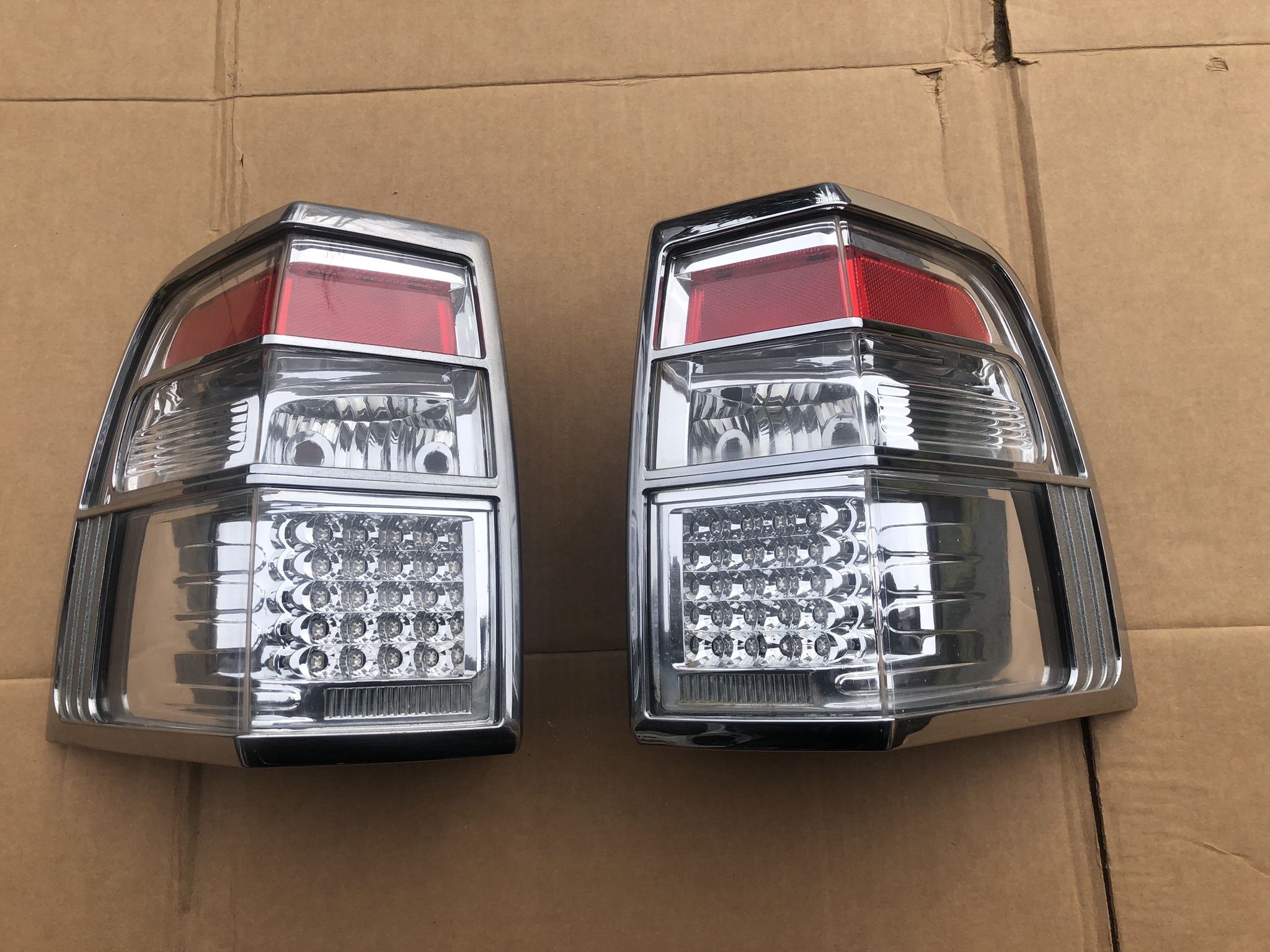 07-14 Ford Expedition Led Chrome Clear Taillights Rear w/Putco Lamp Cover Sets