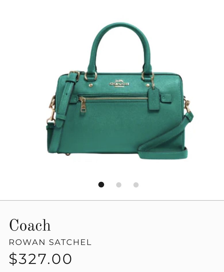 Coach Rowan Satchel Bag - Medium Bright Jade - Style #79946