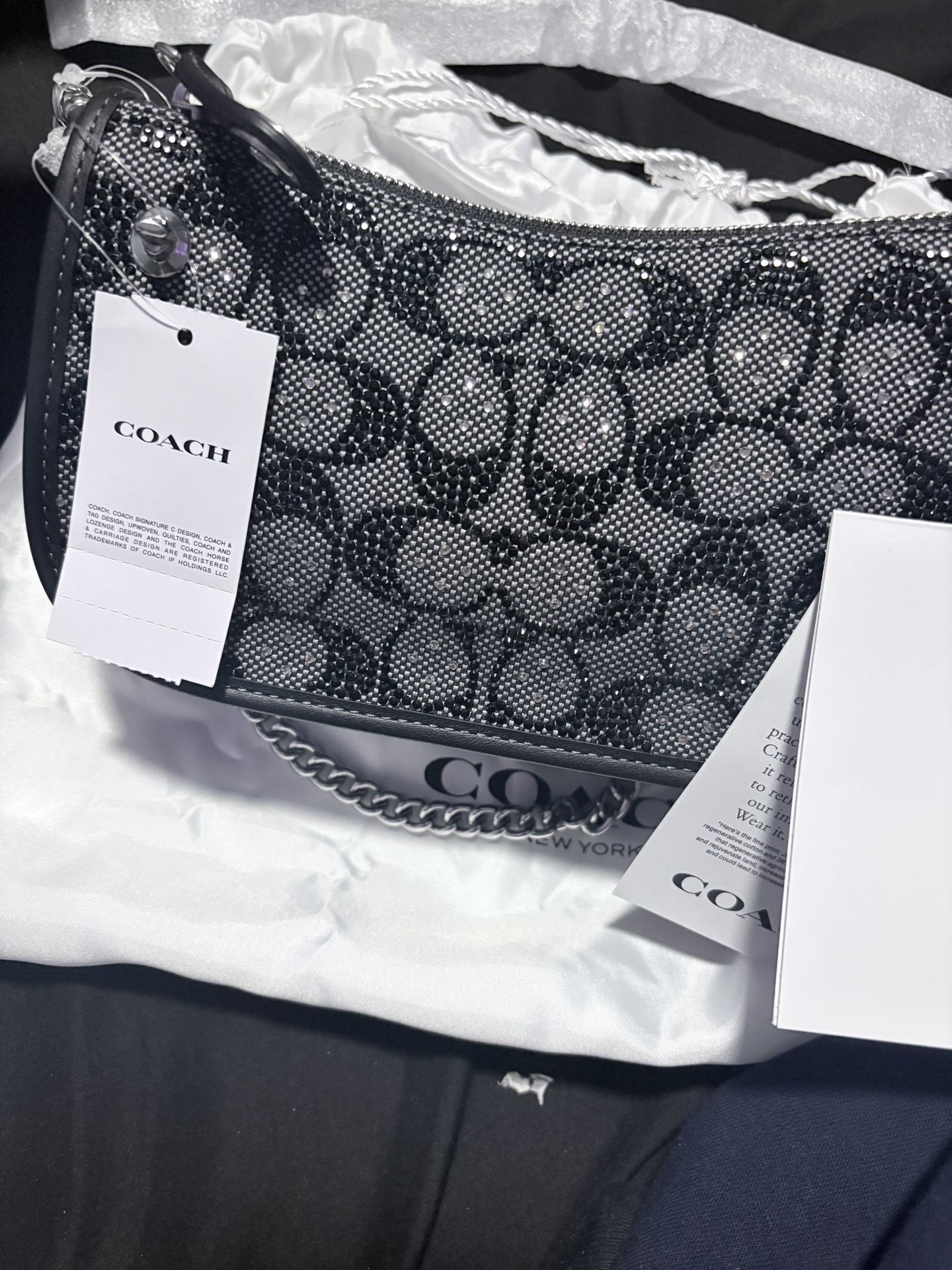 Swinger Bag 20 With Chain In Crystal Signature Jacquard