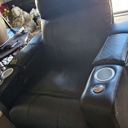 Relaxing Electric theater Recliner W/custom LouisV Arm Rest