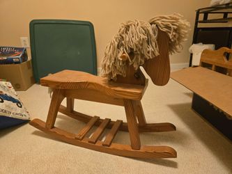 Wooden Rocking Horse with Rope Mane