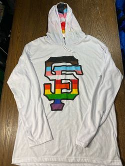 San Francisco Giants Pride Hoodie Shirt Mens XL White Rainbow SF SGA Gilead MLB