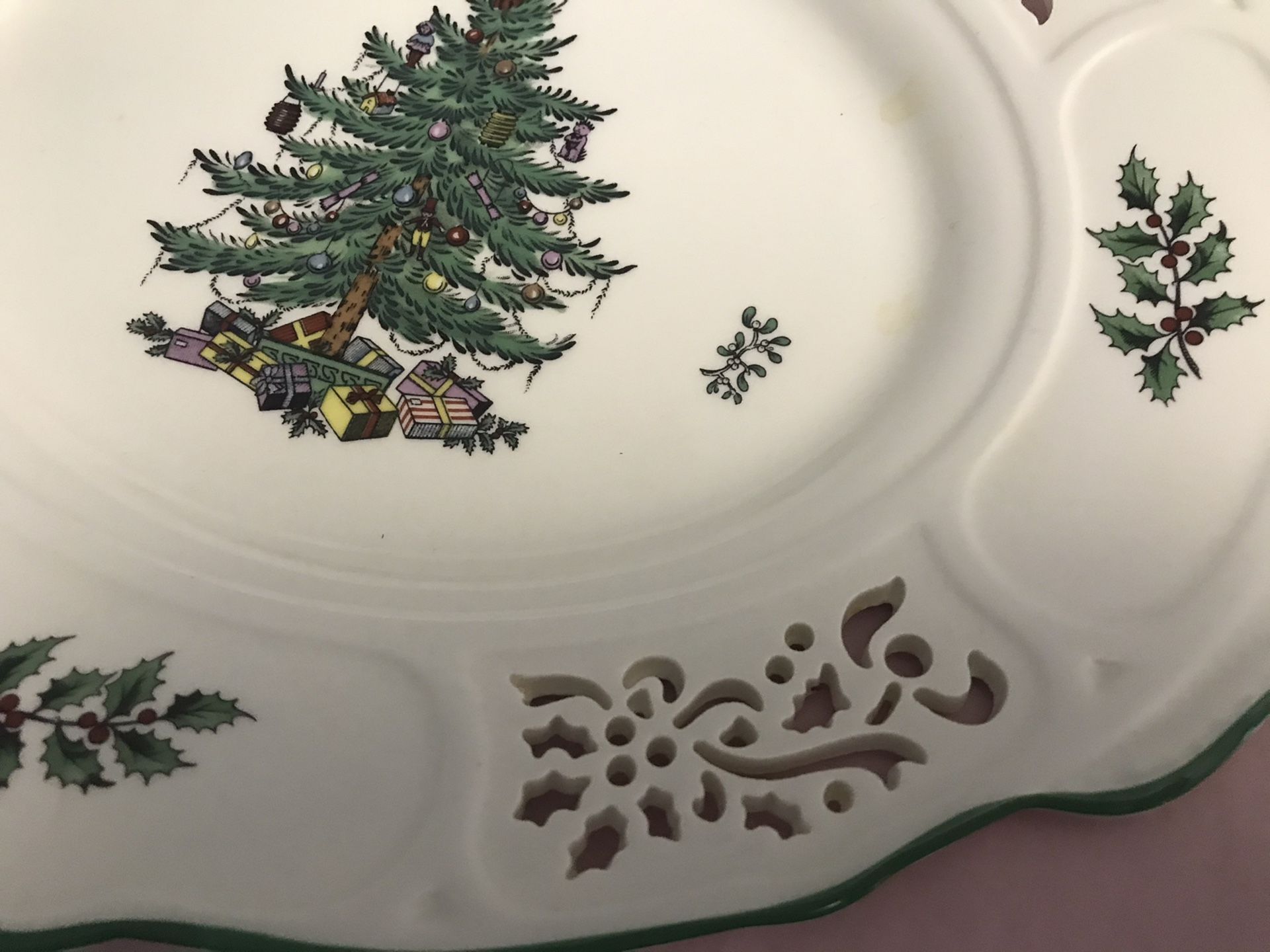 Spode 65th. Anniversary of “Christmas Tree “ Pierced Platter only from Ross-Simons