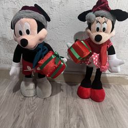 Micky And Minnie 21” Tall Christmas Decorations 