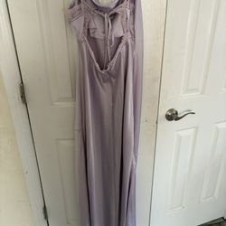 Lilac Purple Satin Forever 21 Foot-length Dress