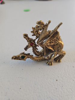Pewter two headed dragon figure