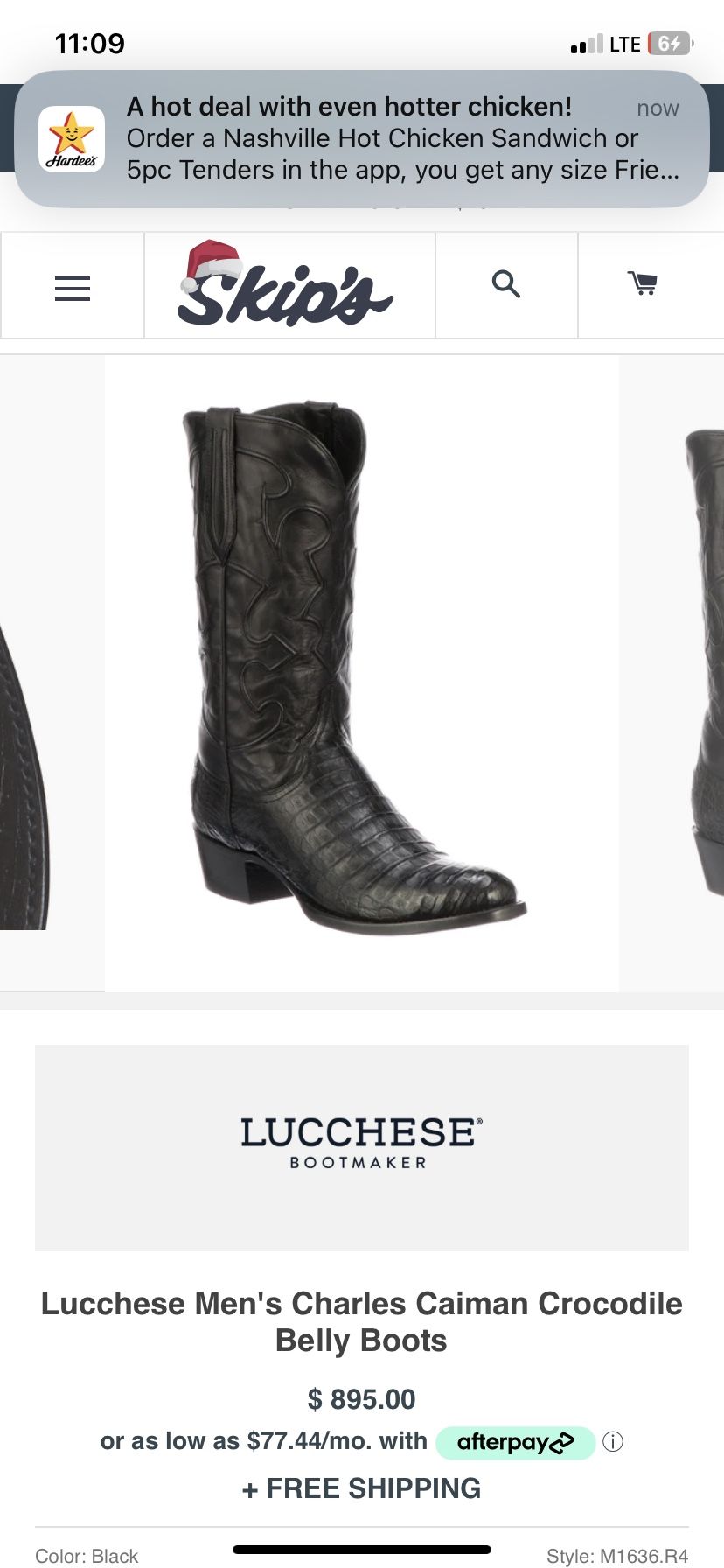 Lucchese  Camin Black Crocodile Boots