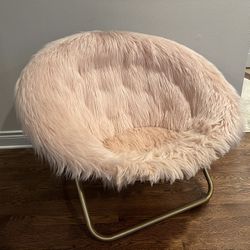 Kids room chair - Pottery Barn Faux-Fur Blush Hang-A-Round Chair