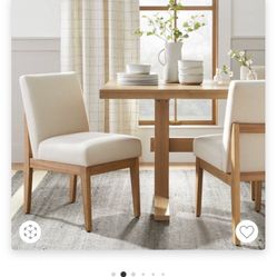 Natural Wood Cream Dining Chair Table Hearth And Hand