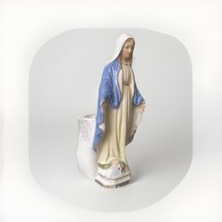 Virgin Mary Madonna Religious Ceramic Planter Statue
