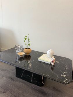Vintage black marble coffee table