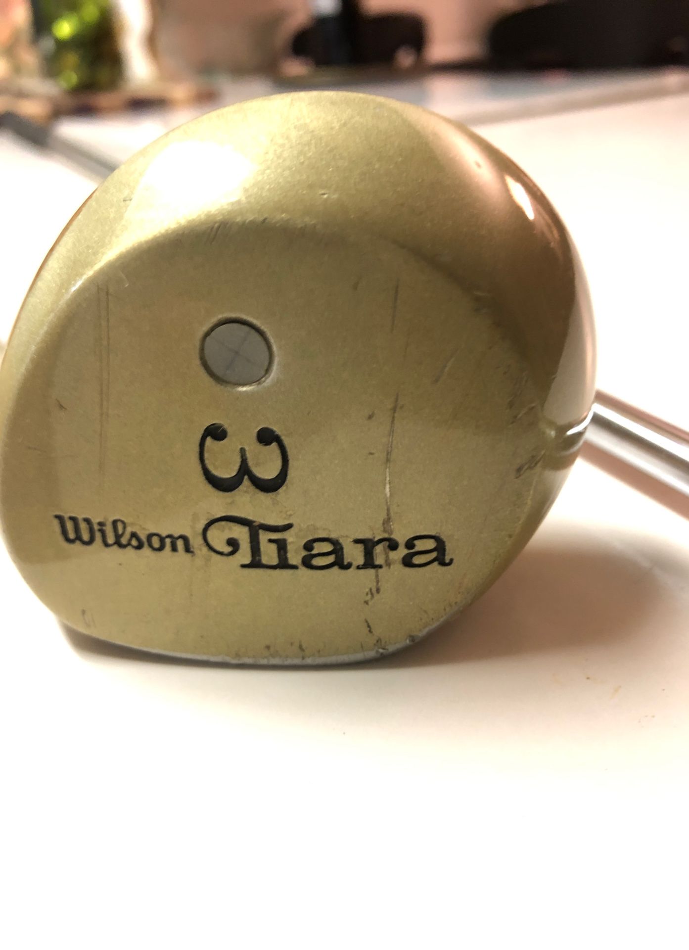 Lovely old inlaid wood Wilson Tiara women’s golf clubs 3 & 5 for Sale