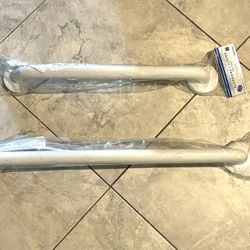 TWO WHITE SHOWER/BATHROOM STABILTY GRABS BARS 45” AND 38” NEW CAN BE SOLD SEPARATELY 