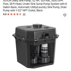 Utility Sink Pump 1/2 Hp