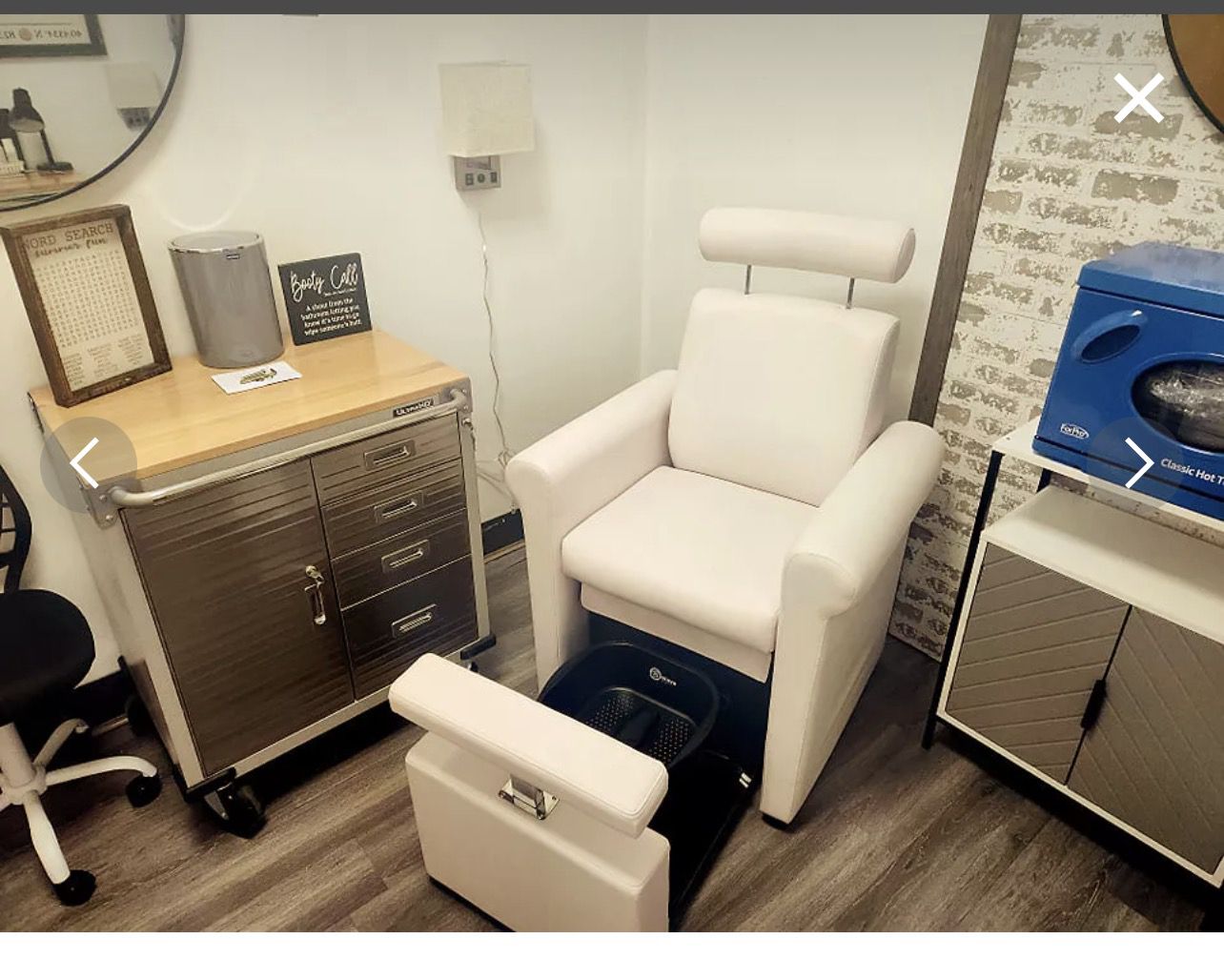 Pedicure chair leather