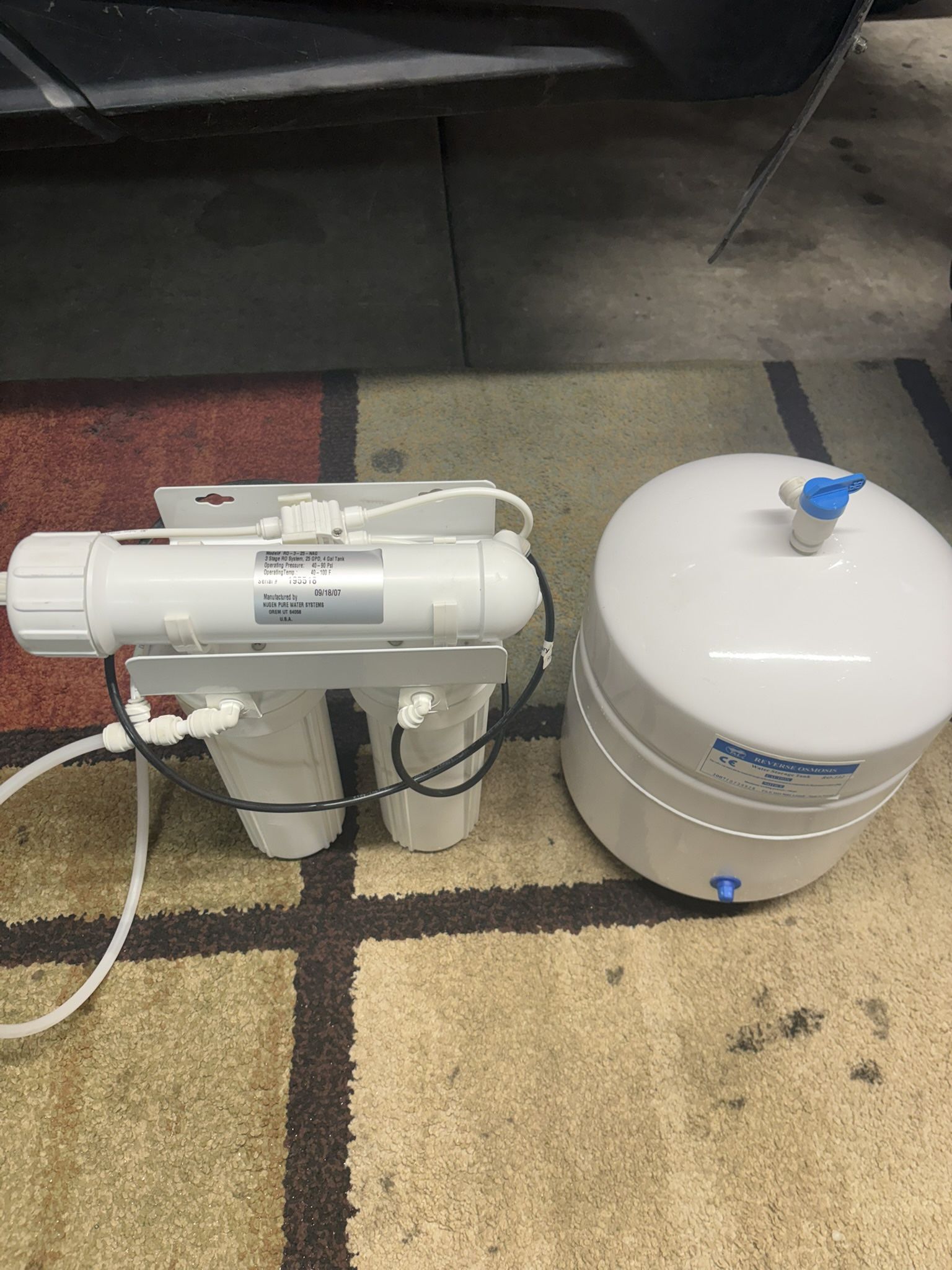 Reverse osmosis system open the garage