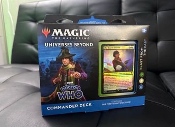 Magic The Gathering Doctor Who Commander Deck – Blast from The Past (100-Card Deck, 2-Card Collector Booster Sample Pack + Accessories)