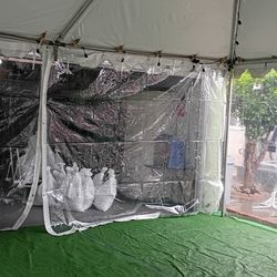 Carpa Blanca 20x20 Pasto Artificial Mesas Sillas Manteles 