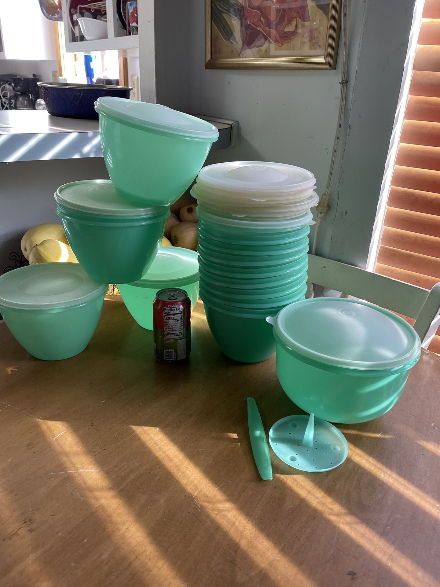 Tupperware lettuce containers. One large with spike and corer $7. One smaller with spike $5. All others $3 each. Rochester wa