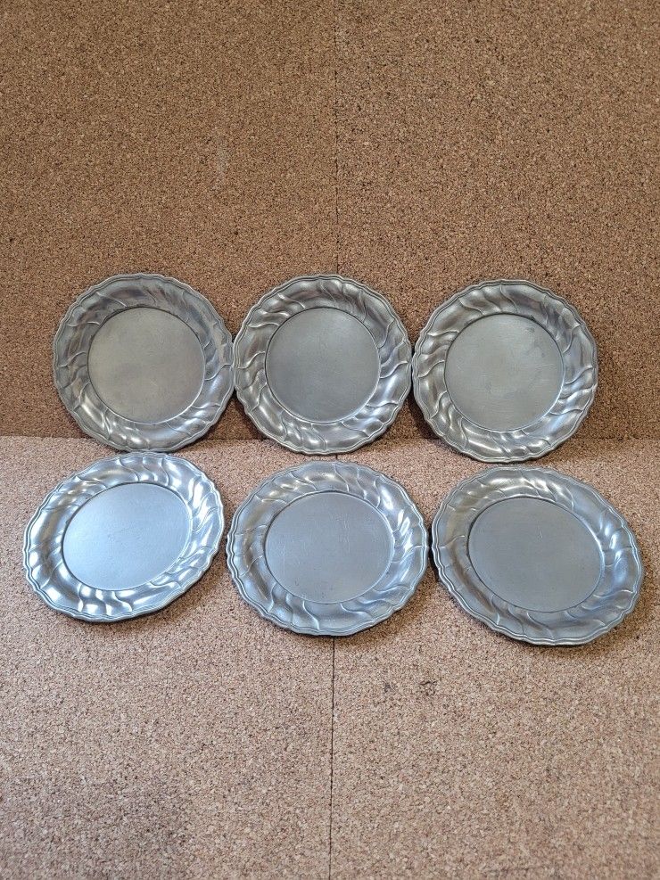 A Grassmayr Vintage Bayern German Pewter Trinket Dishes Set Of 6