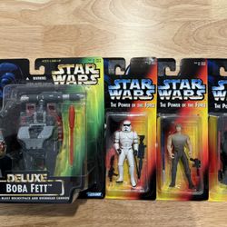 Star Wars Deluxe Boba Fett and Action Figures