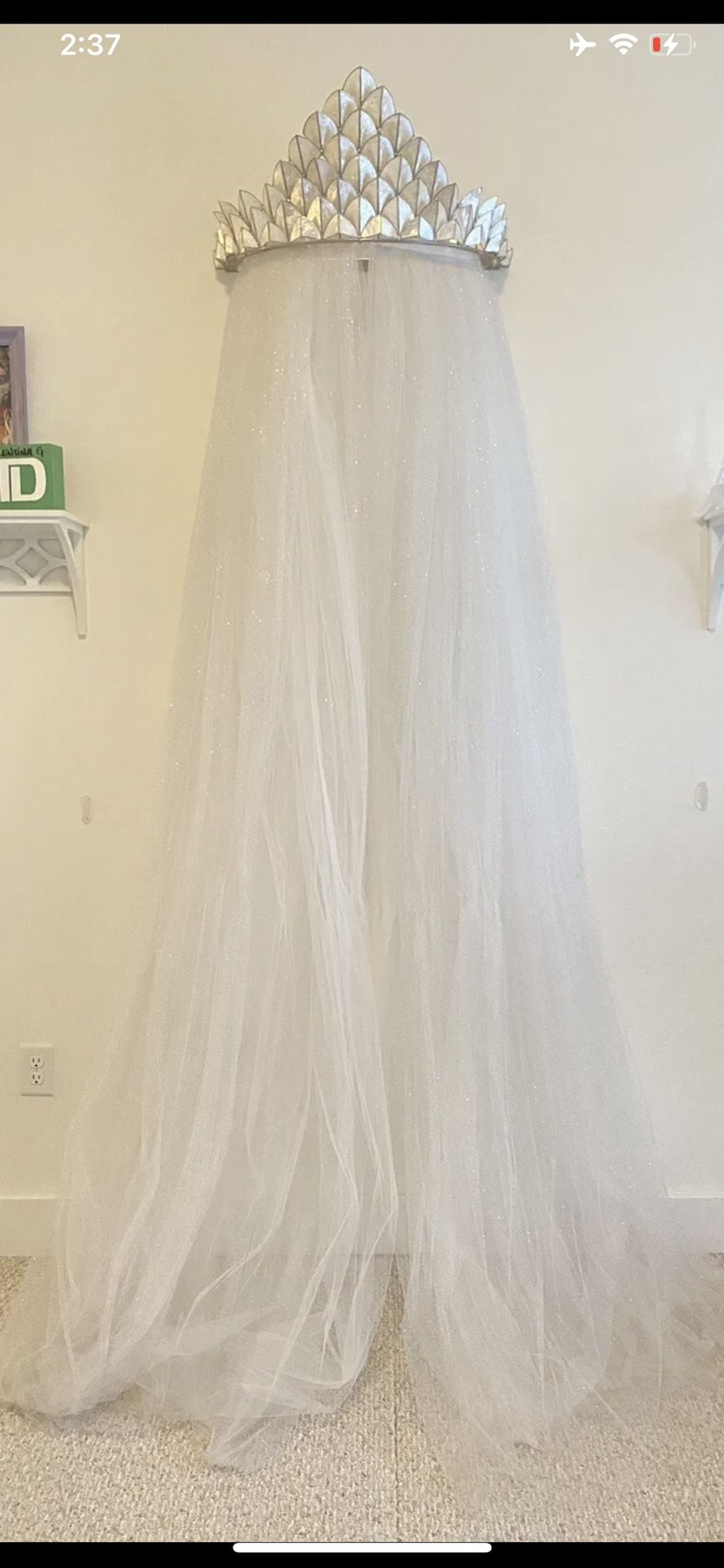 Capiz Cornice & Glitter Tulle Sheers pottery barn kids