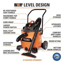 RIDGID 16 Gal. 6.5 Peak HP NXT Shop Vacuum Wet Dry Vac