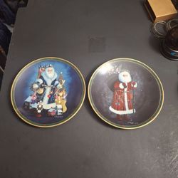 Lenox Victorian Santa's Plates Set Of 2 1995 - Mint Condition