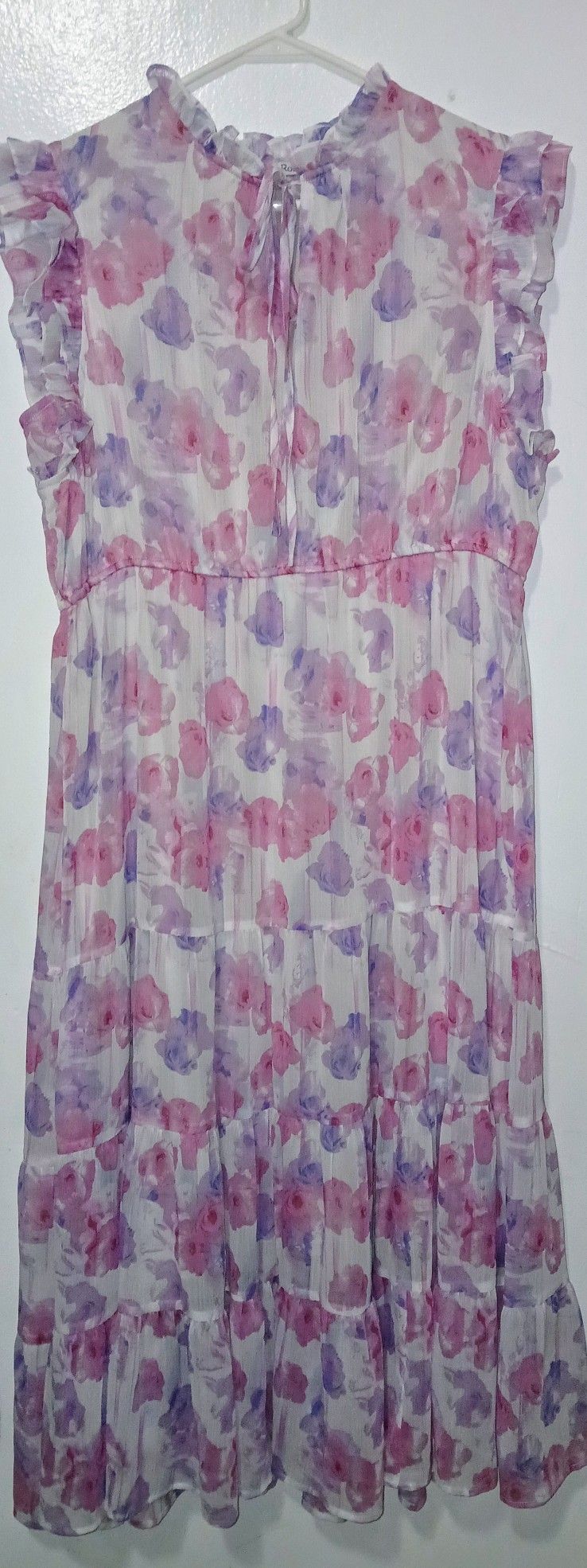 Gorgeous Floral Print Dress - Pink And Purple