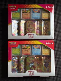 Pokemon SV 151 Costco 5 Pack Mini Tin Boxes x 2 Sealed