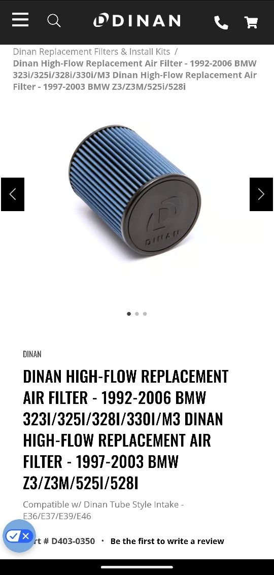 Dinan Air Filter Part #
 D(contact info removed)