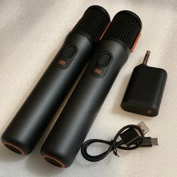 JBL Wireless Karaoke Microphone Set w/ Receiver & Charging Cable - PartyBox Compatible 