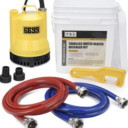 Brand NEW Tankless Water Heater Descaling Flush Kit – Pump, Hoses & Bucket Included