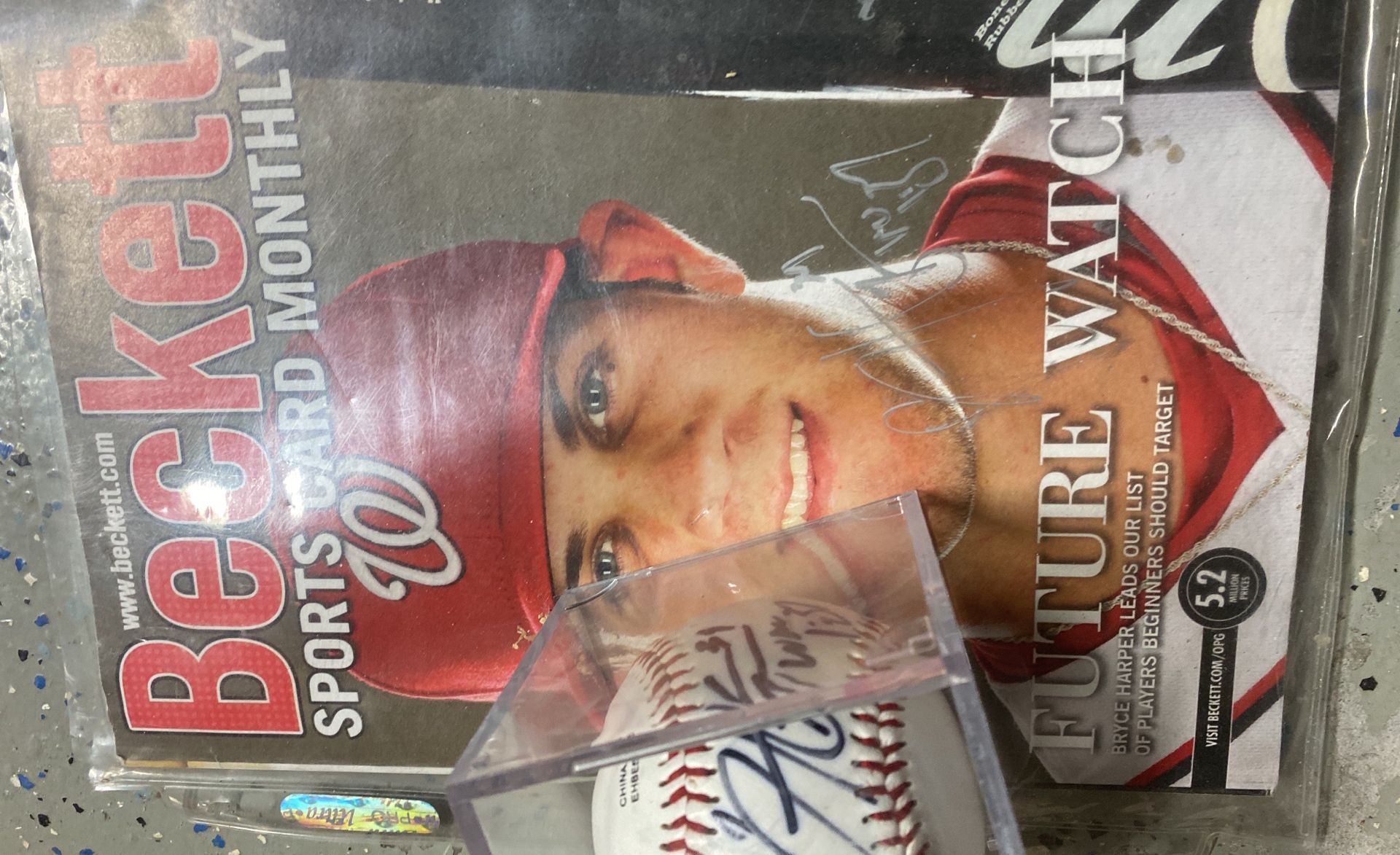Bryce Harper Autographed Baseball And Beckett Book