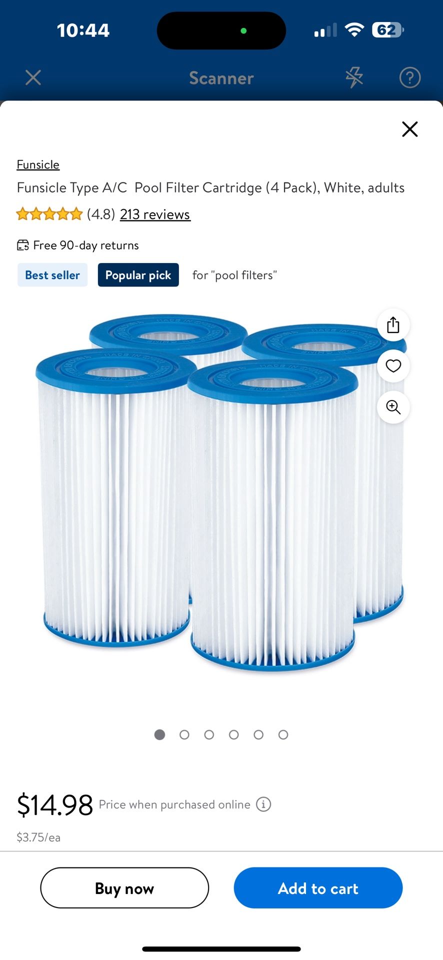 Fungible Pool Filter 4npack