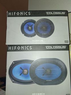HIFONICS 1 PAIR 6.5 INCH 2 WAY 125 WATTS SHRLLOW MOUNT & 1 PAIR 6×9 2 WAY 150 WATTS CAR SPEAKER