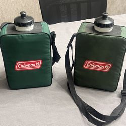 Coleman Green Square 1/2 Gallon Plastic Water Canteen x2 