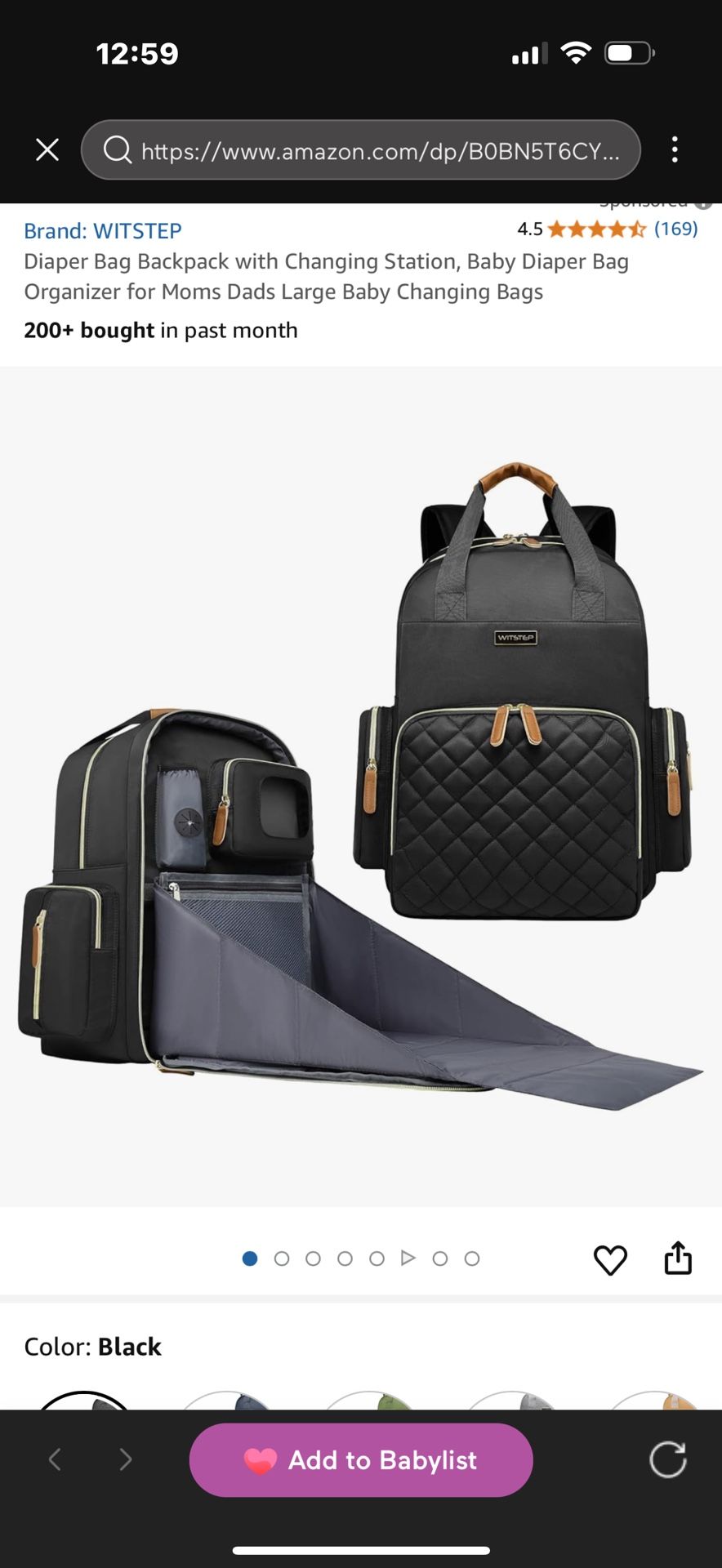 Black Diaper Bag