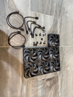 7 Corsair black RX 120 max fans icue link plus some accessories