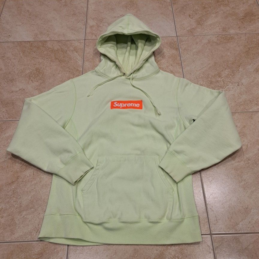 Supreme Bandana Box Logo sweatshirt Size L Use Mesures Green Lemon MINT Light