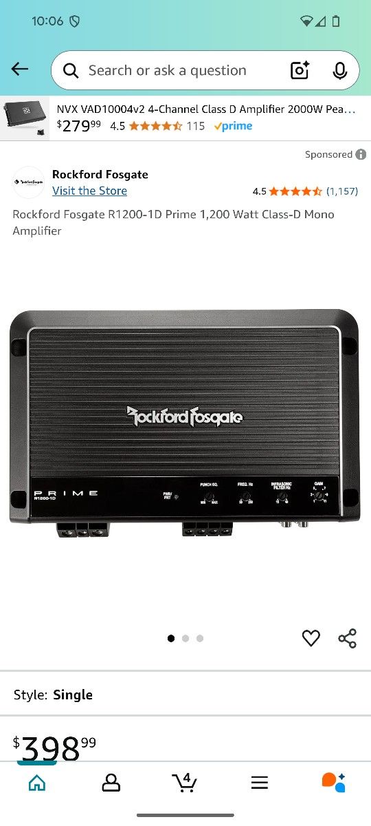 Rockford Fosgate R1200-1D Monoblock Amplifier